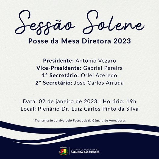 Sessão Solene de Posse da Nova Gestão 2023